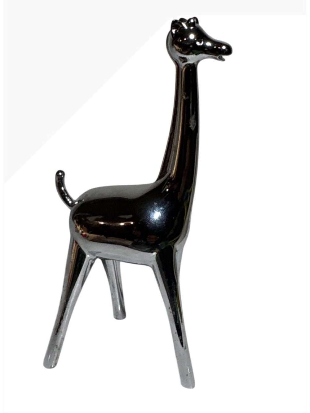 Metallic Chrome Giraffe Ring Holder Figurine Umbra Zoola by Rafael Urdaneta 4"